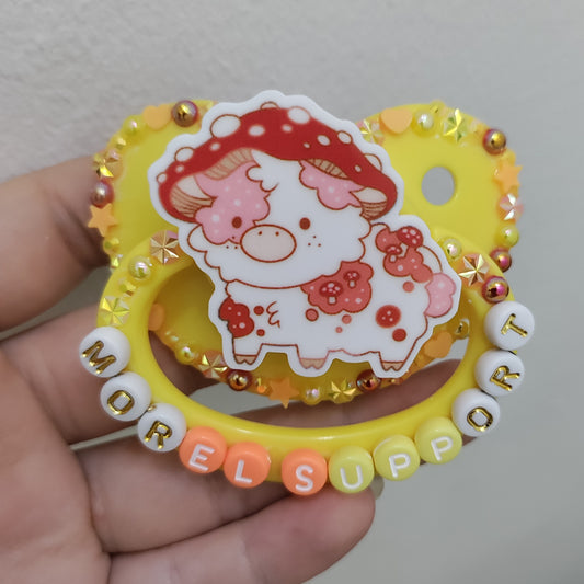 'Morel Support' Mushroom Cow Remake Paci