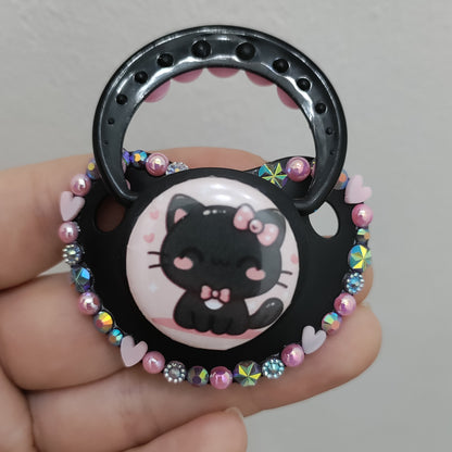 'Kitty' Black and Pink Cat Remake Paci