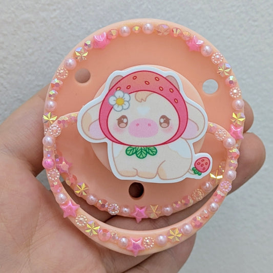 Strawberry Cow Big Shield Paci